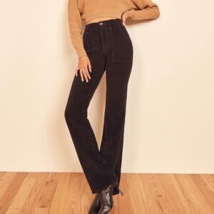 Reformation Daphne Corduroy Black Pants Size 26